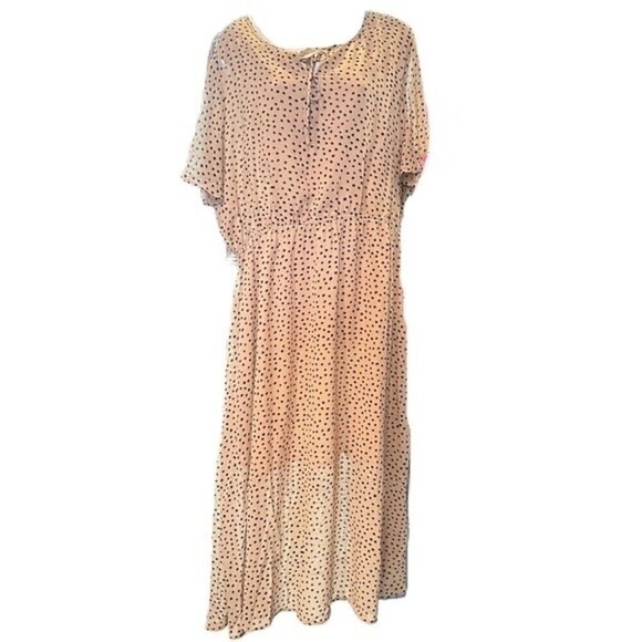 Hayden Los Angeles Beige Tan Black‎ Nude
Polka Dot Boho Lined Maxi Dress Sz 1 XL - Picture 3 of 12